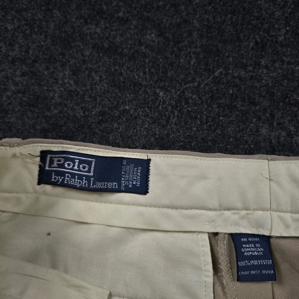 Polo Ralph Lauren Mens (Fits 32x28) Khaki Tan Pleated Pants Chino Trousers 32x30